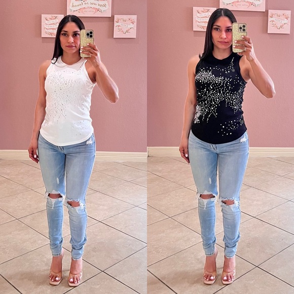 Berlin’s Boutique Tops - Ximena Embellished Tank Top
